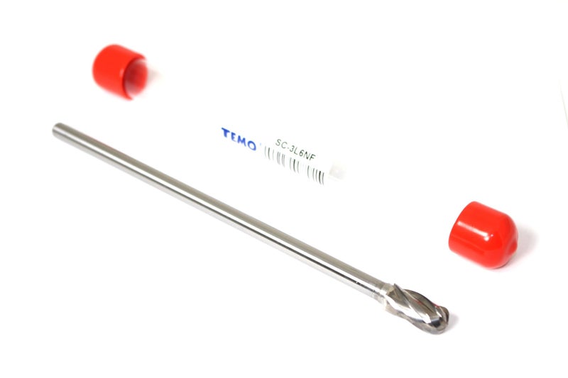 TEMO SC-3L6 NF Aluminum Cut Carbide Burr File, 3/8 Inch Head Cylinder Ball, 1/4 Inch Diameter 6 Inch Long Shank - Image 2